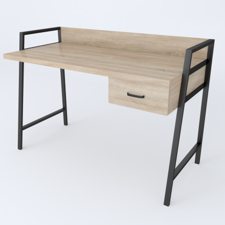 Письмовий стіл Ferrum-decor 750x1200x600 Чорний метал ДСП Дуб Сонома 32 мм (FRD-103446) Письмовий стіл Ferrum-decor 750x1200x600 Чорний метал ДСП Дуб Сонома 32 мм (FRD-103446)