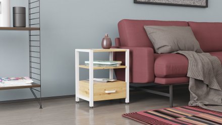 Тумба універсальна Ferrum-decor Вів'єн 1/1 50x41x40 білий ДСП Дуб Артизан 16мм (FRD-104147) Тумба універсальна Ferrum-decor Вів'єн 1/1 50x41x40 білий ДСП Дуб Артизан 16мм (FRD-104147)