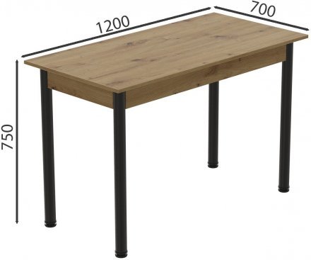 Стіл кухонний Ferrum-decor Беніта 75x120x70 Чорний ДСП Дуб Артизан 16мм (FRD-105697) Стіл кухонний Ferrum-decor Беніта 75x120x70 Чорний ДСП Дуб Артизан 16мм (FRD-105697)