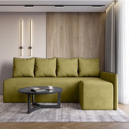 Кутовий диван ортопедичний iSmart MORRO Maxi єврокнижка 205x149 см (матрац Pocket spring) оливковий Laura 27 (ISM-051356)