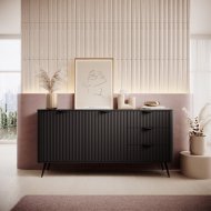 Комод Perfect Home Ланте / Lante 2-дверний з 3 шухлядами і чорними ніжками 2D3S/163 Чорний (PFH-091115)