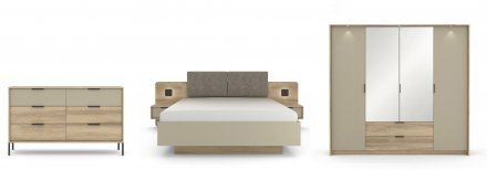 Ліжко (каркас) Perfect Home Летто / Letto 160 двоспальне з тумбами приліжковими та підсвіткою Дуб терра темний/сірий кам'яний (PFH-092038) Ліжко (каркас) Perfect Home Летто / Letto 160 двоспальне з тумбами приліжковими та підсвіткою Дуб терра темний/сірий кам'яний (PFH-092038)