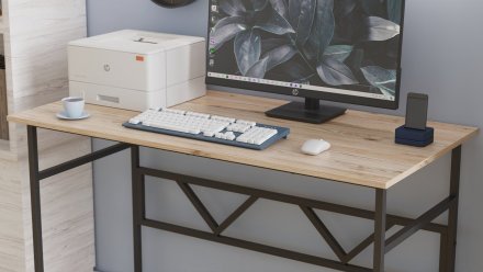 Комп'ютерний стіл Ferrum-decor Раян 75x100x60 чорний ДСП Дуб Сан-Марино 16мм (FRD-103674)