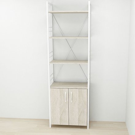 Етажерка 4/60 Ferrum-decor Серії Конект із тумбою 179x60x28 Білий ДСП Сонома (FRD-104494)