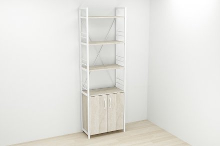 Етажерка 4/60 Ferrum-decor Серії Конект із тумбою 179x60x28 Білий ДСП Сонома (FRD-104494)