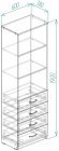 Шафа Анжело Ferrum-decor на 3 полиці з 4 ящики 1900x600x380 ДСП Біле 16 мм (FRD-104983)