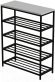 Полиця для взуття Слайм 4 Ferrum-decor 820x630x260 Чорний метал ДСП Біле 16 мм (FRD-105160)
