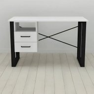 Письмовий стіл із ящиками Ferrum-decor Оскар 750x1200x600 метал Чорний ДСП Біле 16 мм (FRD-103213) Письмовий стіл із ящиками Ferrum-decor Оскар 750x1200x600 метал Чорний ДСП Біле 16 мм (FRD-103213)