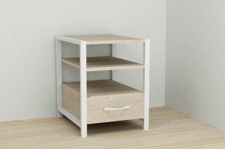 Тумба універсальна Ferrum-decor Вів'єн 1/1 50x41x40 білий ДСП Дуб Сонома 16мм (FRD-104148)
