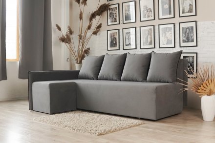 Кутовий диван ортопедичний iSmart MORRO Maxi єврокнижка 205x149 см (матрац Pocket spring) сірий Laura 33 (ISM-051357)