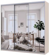Шафа-купе Doros Сіті Лайт Кашемір 3 дзеркала 225х60х225 (DRS-011811)