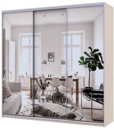 Шафа-купе Doros Сіті Лайт Кашемір 3 дзеркала 225х60х225 (DRS-011811) Шафа-купе Doros Сіті Лайт Кашемір 3 дзеркала 225х60х225 (DRS-011811)