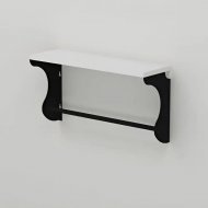 Полиця настінна Ferrum-decor Юзібі 270x700x150 метал Чорний ДСП Біле 16 мм (FRD-102695)