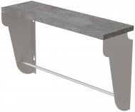 Полиця настінна Ferrum-decor Світ 300x600x150 метал Білий ДСП Бетон 16 мм (FRD-102813)