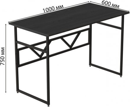 Комп'ютерний стіл Ferrum-decor Раян 75x100x60 чорний ДСП Сосна Кембра 16мм (FRD-103675)