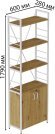 Етажерка 4/60 Ferrum-decor Серії Конект із тумбою 179x60x28 Білий ДСП Артизан (FRD-104496)