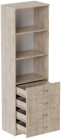 Шафа Анжело Ferrum-decor на 3 полиці з 4 ящики 1900x600x380 ДСП Дуб Сан-Марино 16 мм (FRD-104984)