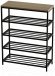 Полиця для взуття Слайм 4 Ferrum-decor 820x630x260 Чорний метал ДСП Дуб Сонома 16 мм (FRD-105162)