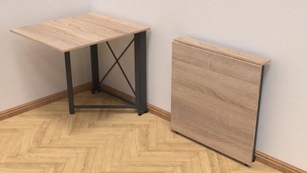 Стіл-книга трансформер Оріон 1 Ferrum-decor 750x810x730 Чорний метал ДСП Дуб Сонома 16 мм (FRD-104600)