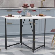 Стіл трансформер книжка Вуді Ferrum-decor 75x130x90 Чорний метал ДСП Білий 16 мм (FRD-106749) Стіл трансформер книжка Вуді Ferrum-decor 75x130x90 Чорний метал ДСП Білий 16 мм (FRD-106749)