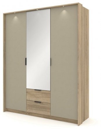 Шафа для одягу Perfect Home Летто / Letto 3D2S/165 3-дверна Дуб терра темний/сірий кам'яний (PFH-092040) Шафа для одягу Perfect Home Летто / Letto 3D2S/165 3-дверна Дуб терра темний/сірий кам'яний (PFH-092040)