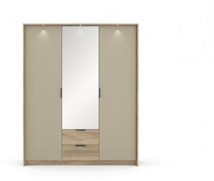 Шафа для одягу Perfect Home Летто / Letto 3D2S/165 3-дверна Дуб терра темний/сірий кам'яний (PFH-092040) Шафа для одягу Perfect Home Летто / Letto 3D2S/165 3-дверна Дуб терра темний/сірий кам'яний (PFH-092040)