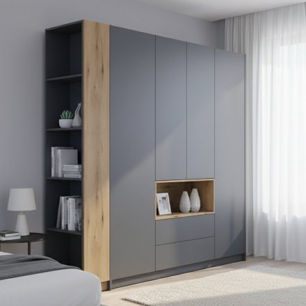 Етажерка до шафи Doros Дейл Дуб Евок/Графіт 52х28х220 (DRS-011681) Етажерка до шафи Doros Дейл Дуб Евок/Графіт 52х28х220 (DRS-011681)