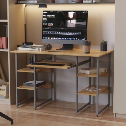 Комп'ютерний стіл Ferrum-decor Тім 75x140x70 сірий ДСП Дуб Сан-Марино 16мм (FRD-101900)