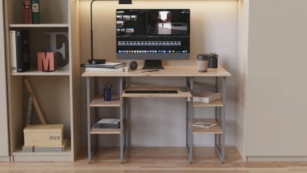 Комп'ютерний стіл Ferrum-decor Тім 75x140x70 сірий ДСП Дуб Сан-Марино 16мм (FRD-101900)