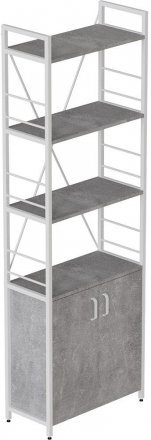 Етажерка 4/60 Ferrum-decor Серії Конект із тумбою 179x60x28 Білий ДСП Бетон (FRD-104497)