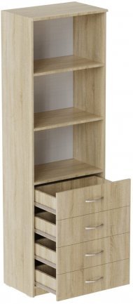 Шафа Анжело Ferrum-decor на 3 полиці з 4 ящики 1900x600x380 ДСП Дуб Сонома 16 мм (FRD-104986)