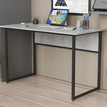 Стіл письмовий Коді Ferrum-decor 75x100x70 Чорний метал ДСП Бетон 32 мм (FRD-106600) Стіл письмовий Коді Ferrum-decor 75x100x70 Чорний метал ДСП Бетон 32 мм (FRD-106600)