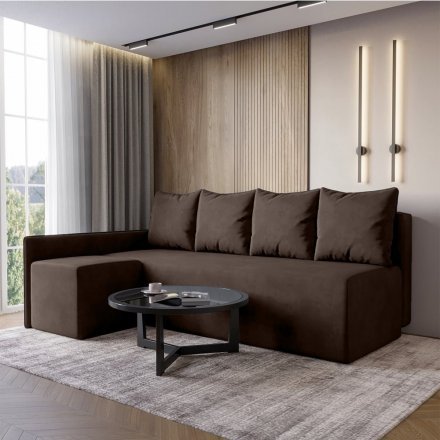 Кутовий диван ортопедичний iSmart MORRO Maxi єврокнижка 205x149 см (матрац Pocket spring) темно-коричневий Laura 8 (ISM-051359) Кутовий диван ортопедичний iSmart MORRO Maxi єврокнижка 205x149 см (матрац Pocket spring) темно-коричневий Laura 8 (ISM-051359)