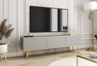 Тумба під телевізор Perfect Home Оро / Oro 3-дверна з золотими ніжками RTV175 Сірий (PFH-091320) Тумба під телевізор Perfect Home Оро / Oro 3-дверна з золотими ніжками RTV175 Сірий (PFH-091320)