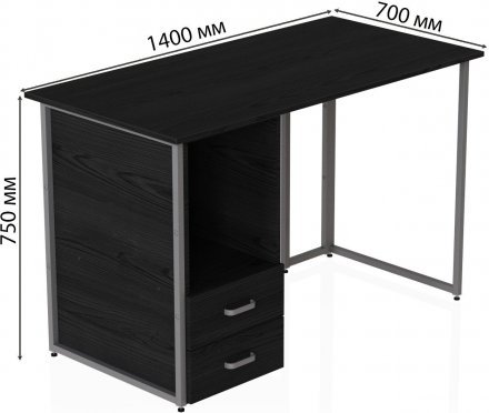 Комп'ютерний стіл Ferrum-decor Отто 75x140x70 сірий ДСП Сосна Кембра 16мм (FRD-101525)