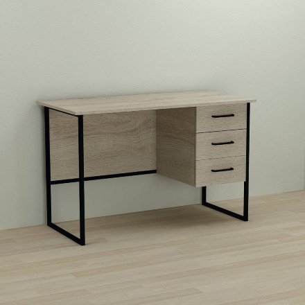 Письмовий стіл Ferrum-decor Гаррі 75x120x70 чорний ДСП Дуб Сонома 16мм (FRD-103552)