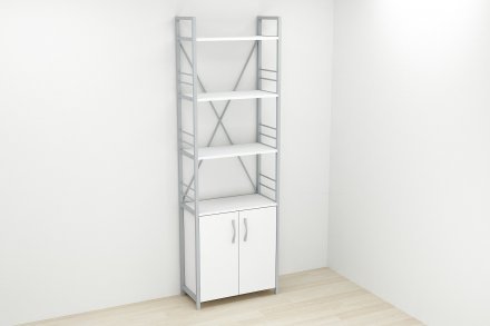 Етажерка 4/60 Ferrum-decor Серії Конект із тумбою 179x60x28 Сірий ДСП Біле (FRD-104498) Етажерка 4/60 Ferrum-decor Серії Конект із тумбою 179x60x28 Сірий ДСП Біле (FRD-104498)