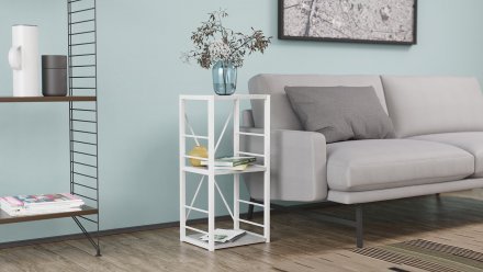 Етажерка 3/34 Ferrum-decor Серії Конект 73x34x28 білий ДСП Бетон 16мм (FRD-105527) Етажерка 3/34 Ferrum-decor Серії Конект 73x34x28 білий ДСП Бетон 16мм (FRD-105527)
