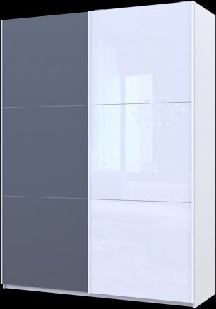 Шафа-купе двохдверна Doros G-Caiser 180х60х240 см Білий/Графіт/1 Скло (DRS-011019)