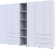 Комплект шаф для одягу Doros Гелар (3 шт.) 270,6х49,5х203,4 см Білий (DRS-011179)