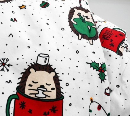 Дитяча постіль наволочка та підковдра Різдвяні їжачки lullalove-9525 Дитяча постіль наволочка та підковдра Різдвяні їжачки lullalove-9525