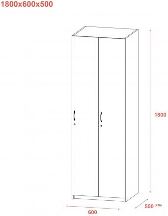 Роздягальня Doros 2-х секційна Графіт 2 ДСП 60х52х180 (DRS-011613) Роздягальня Doros 2-х секційна Графіт 2 ДСП 60х52х180 (DRS-011613)