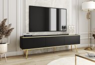 Тумба під телевізор Perfect Home Оро / Oro 3-дверна з золотими ніжками RTV175 Чорний (PFH-091321) Тумба під телевізор Perfect Home Оро / Oro 3-дверна з золотими ніжками RTV175 Чорний (PFH-091321)