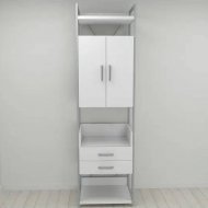 Шафа Гардероб Уні секція 5 серії Конект Ferrum-decor 220x60x50см Сірий метал ДСП Білий 32 мм (FRD-104515)