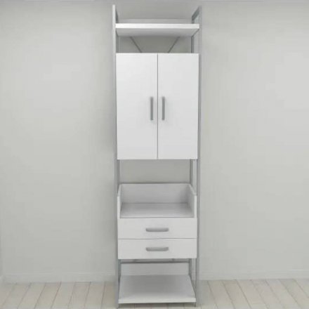 Шафа Гардероб Уні секція 5 серії Конект Ferrum-decor 220x60x50см Сірий метал ДСП Білий 32 мм (FRD-104515) Шафа Гардероб Уні секція 5 серії Конект Ferrum-decor 220x60x50см Сірий метал ДСП Білий 32 мм (FRD-104515)