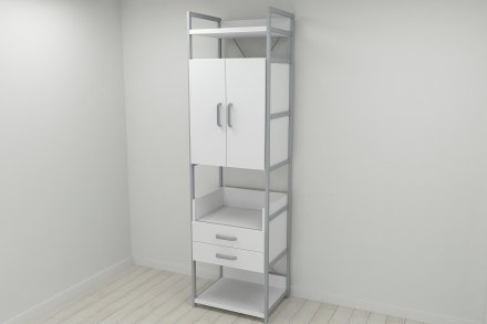 Шафа Гардероб Уні секція 5 серії Конект Ferrum-decor 220x60x50см Сірий метал ДСП Білий 32 мм (FRD-104515) Шафа Гардероб Уні секція 5 серії Конект Ferrum-decor 220x60x50см Сірий метал ДСП Білий 32 мм (FRD-104515)