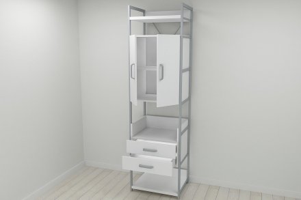 Шафа Гардероб Уні секція 5 серії Конект Ferrum-decor 220x60x50см Сірий метал ДСП Білий 32 мм (FRD-104515) Шафа Гардероб Уні секція 5 серії Конект Ferrum-decor 220x60x50см Сірий метал ДСП Білий 32 мм (FRD-104515)