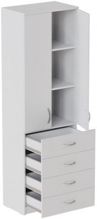Шафа Анжело Ferrum-decor на 3 полиць з 2 дверима та 4 ящики 1900x600x380 ДСП Біле 16 мм (FRD-104989)