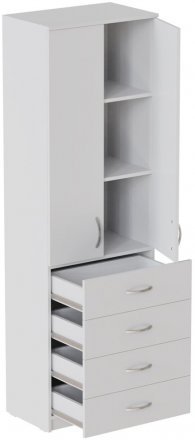 Шафа Анжело Ferrum-decor на 3 полиць з 2 дверима та 4 ящики 1900x600x380 ДСП Біле 16 мм (FRD-104989)