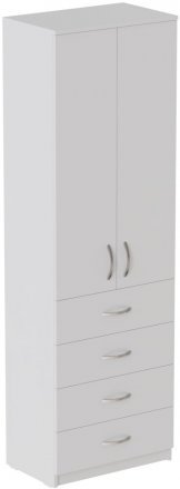 Шафа Анжело Ferrum-decor на 3 полиць з 2 дверима та 4 ящики 1900x600x380 ДСП Біле 16 мм (FRD-104989)